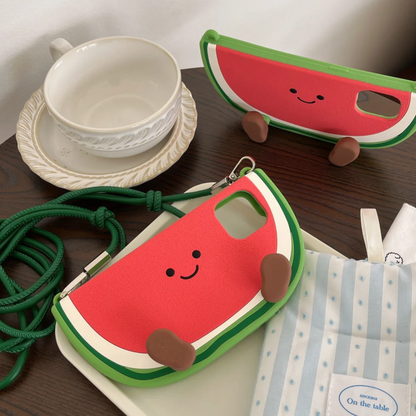 【ゆるかわスイカちゃん】3D立体 ショルダーケース｜iPhone対応 #250718