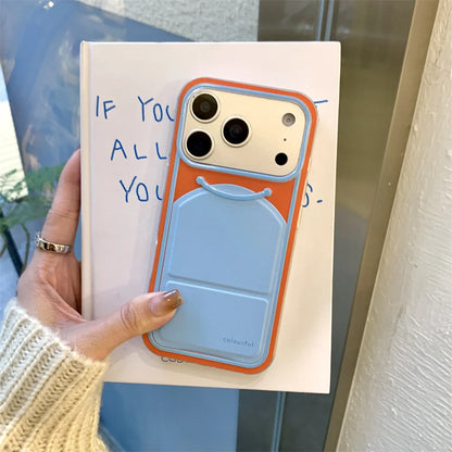 【折りたたみスタンド 】カラフルバイカラー スマホケース｜iPhone対応 #240621