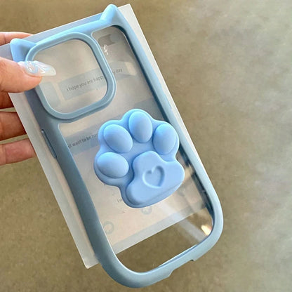 【アニマルシリーズ】肉球デザイン付き ストラップ付き可愛いスマホケース｜iPhone対応 #250923