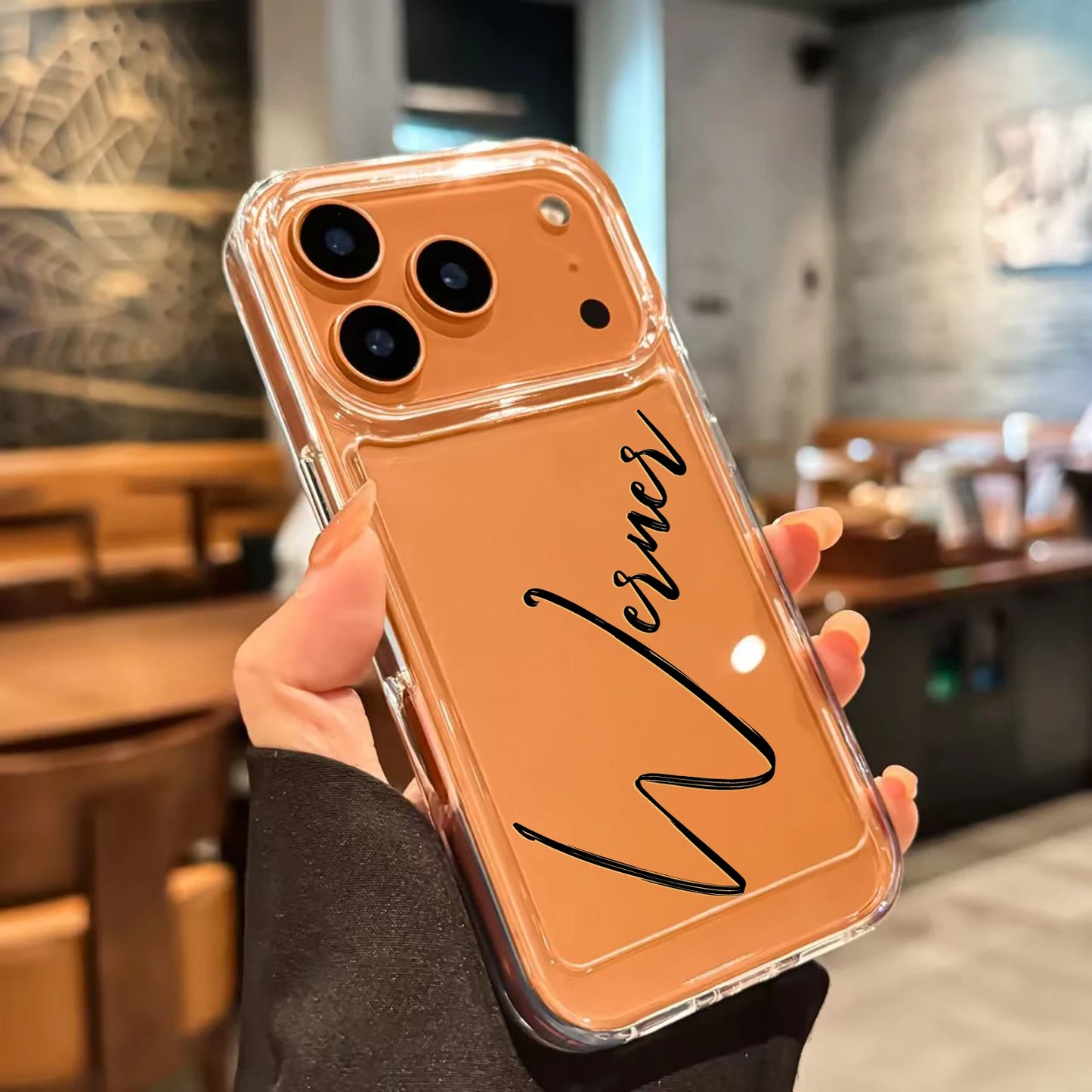 【カスタムNAMEシリーズ】筆記体 アルファベットネーム クリア スマホケース｜iPhone対応 #241009