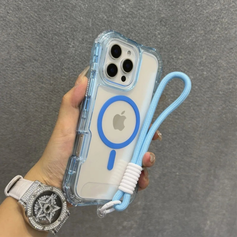 ネオンストラップ付き iPhoneケース｜クリアケース・Magnet内蔵・ショルダーストラップ付き #230803