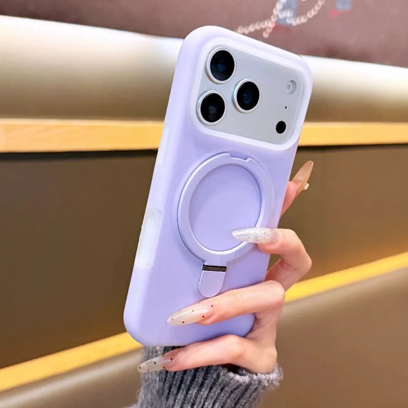 淡色カラー リングスタンド付き iPhoneケース (全6色) トレンド・スマート #261228