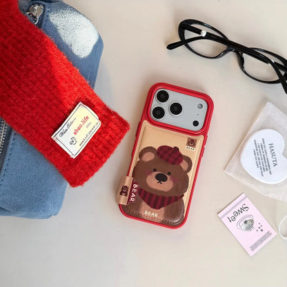 【キュートペット】ソフトレザー調 アニマル ポップカラー スマホケース｜iPhone対応 #240828