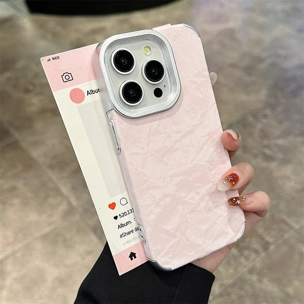 【ベルベット調】ツヤ消し 上品 ベロア メタルフレーム スマホケース｜iPhone対応 #250913
