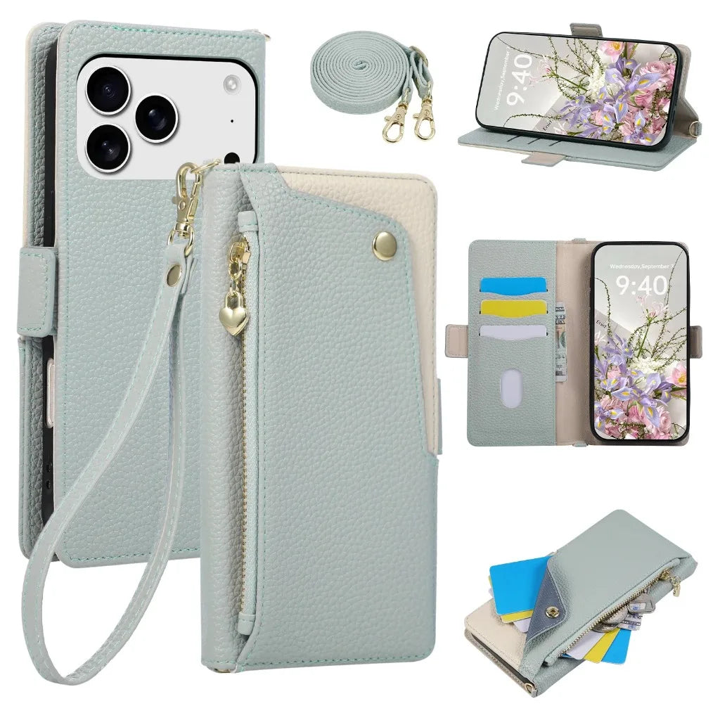 3in1 多機能ウォレットショルダー iPhoneケース (全6色) トレンド・スマート #261234