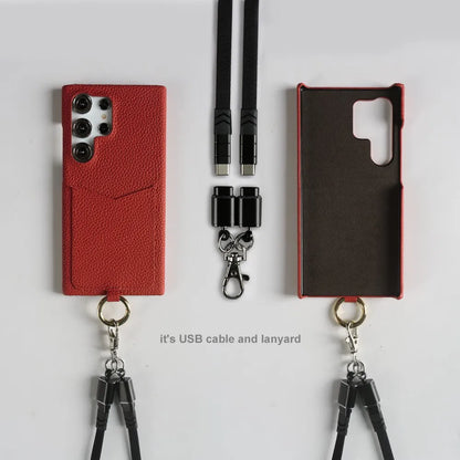 【本革シリーズ】ストラップ付き カードポケットレザースマホケース｜iPhone対応 #241014