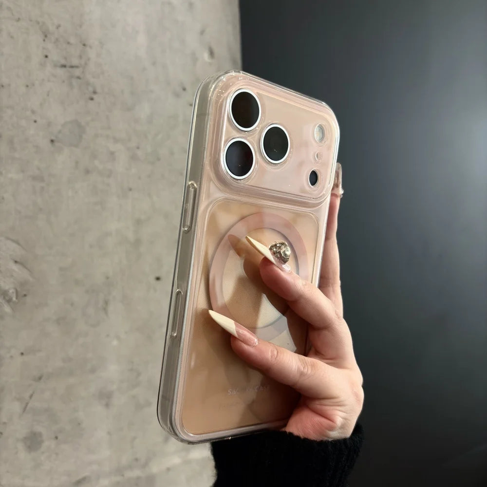 ツートンカラー マグネット内蔵iPhoneケース (全8色) クリア・配色デザイン #261236