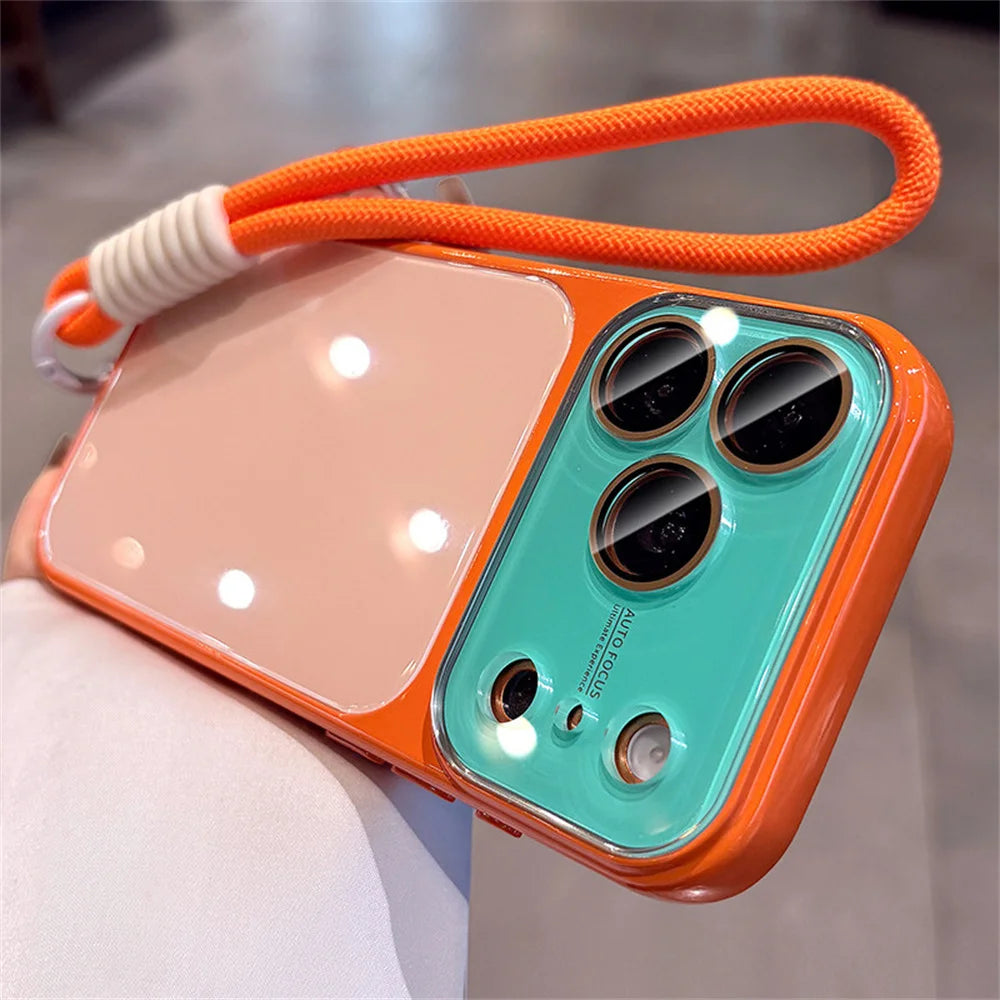 コントラストカラー ストラップ付き 光沢 iPhoneケース（耐衝撃 / カメラ保護）#261077