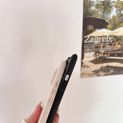 【猫耳デザイン】シンプル可愛い立体ソフトケース｜iPhone対応 #250531