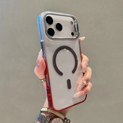 【グラデーションフレーム】 ワンタッチスタンド クリア スマホケース｜iPhone対応 #240902