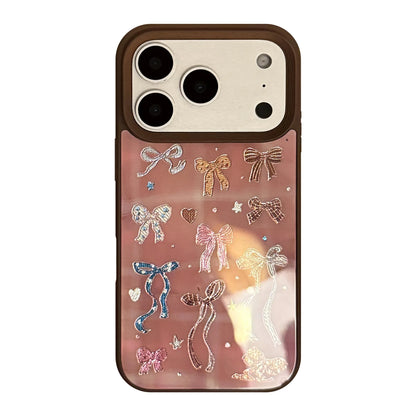 カラフルリボン 総柄 iPhoneケース｜グロッシーデザイン #240514