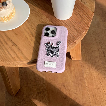 【アニマルシリーズ】ドッグ 犬 猫 モチーフ 刺繍入りレザー調 スマホケース ダックスフンド フレンチブルドッグ ｜iPhone対応 #250422