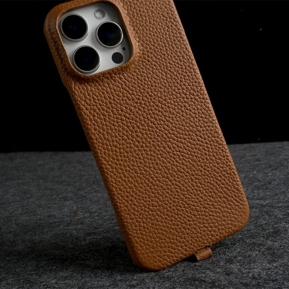 【本革シリーズ】名入れカスタム ロングストラップ付き レザー スマホケース｜ iPhoneケース #241011