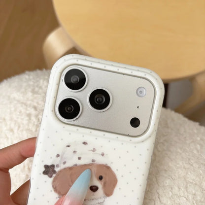ふんわりネコちゃん ワンちゃん グリップ付き iPhoneケース｜Magnet内蔵 #230925