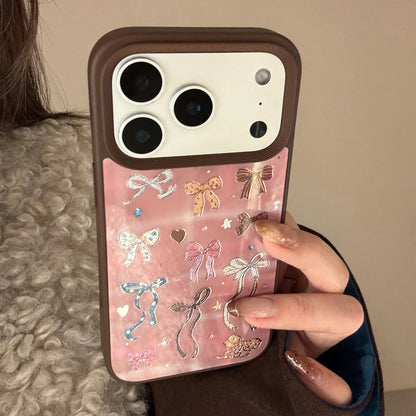 カラフルリボン 総柄 iPhoneケース｜グロッシーデザイン #240514