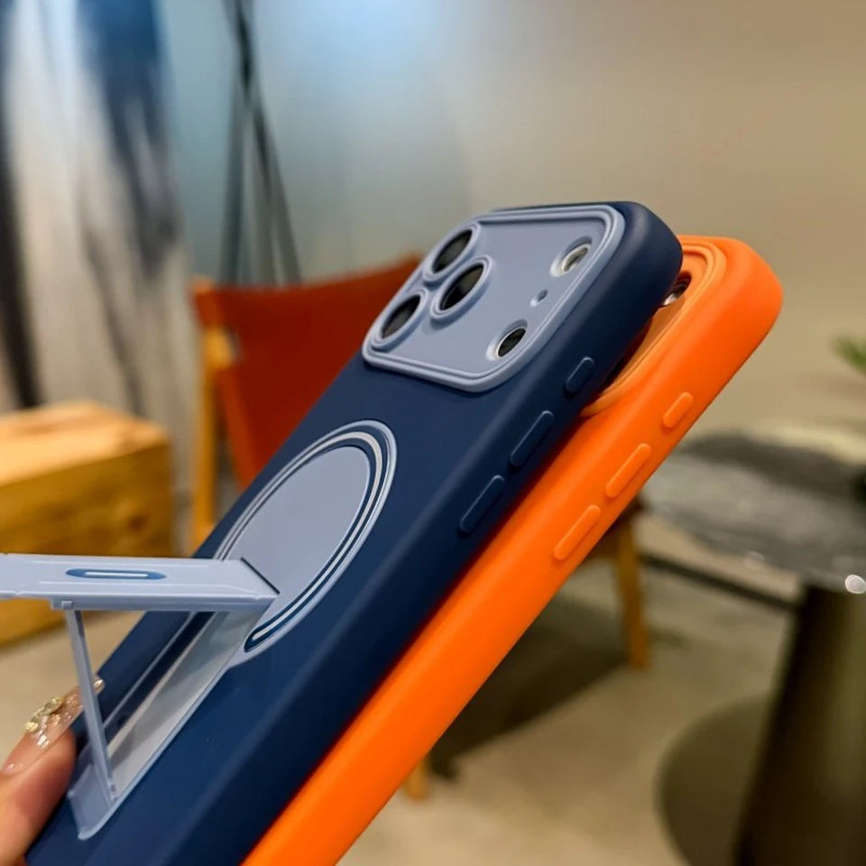 【折りたたみスタンド】シンプルカラー iPhoneケース #260131