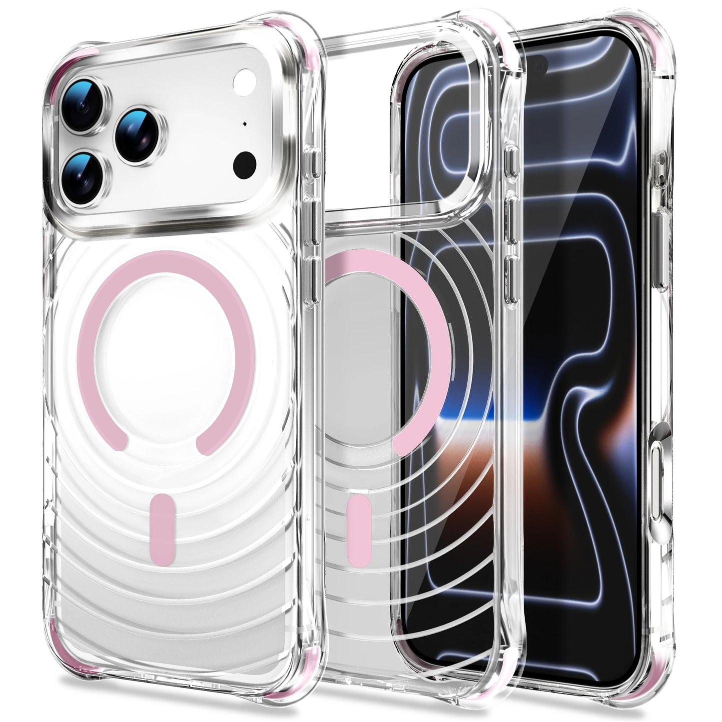 ウォーターリップル バンパー Magnet内蔵 クリアケース iPhoneケース｜耐衝撃・透明感シンプル #260042