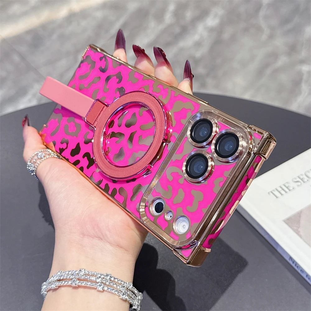 【スクエアシリーズ】ヒョウ柄 レオパード Magnet対応 iPhoneケース #260210