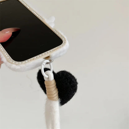 【もこもこエンジェル】ハート × 羽モチーフ ふわふわラブリーケース｜iPhone対応 #240910