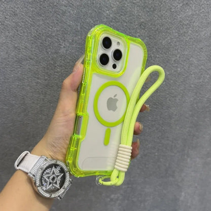 ネオンストラップ付き iPhoneケース｜クリアケース・Magnet内蔵・ショルダーストラップ付き #230803