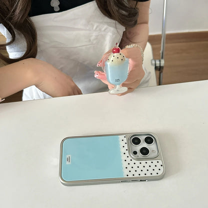 【アイスクリーム ソーダ デザイン】レトロポップスマホケース｜iPhone対応 #250806