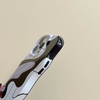 【モノトーンシリーズ】個性派アートライン モダンモノクロデザイン スマホケース｜iPhone対応 #251018