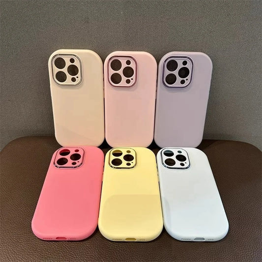 【スムースパステルフレーム】パステルカラー × メタリックカメラフレーム スマホケース｜iPhone対応 #250613