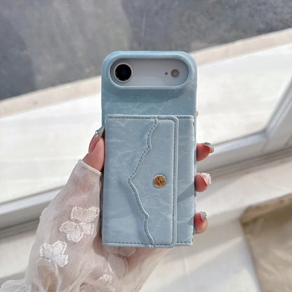 ベルベット調 ウォレット カード収納＆ミラー付き iPhoneケース｜淡色・上品ニュアンス #260013
