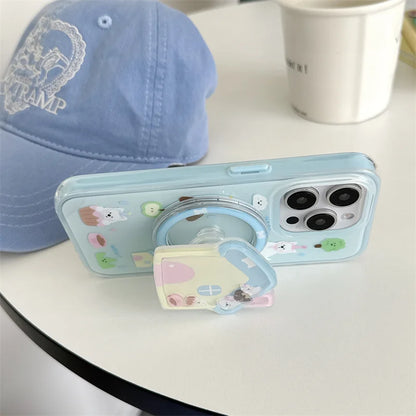 ドッグハウス 立体 グリップ 犬柄デザイン iPhoneケース #240318