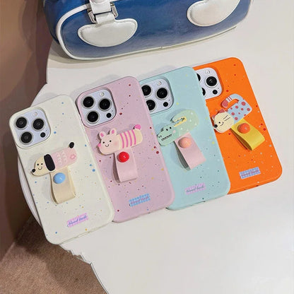 キャラクターベルト付き iPhoneケース｜動物・パステル・可愛い #261060