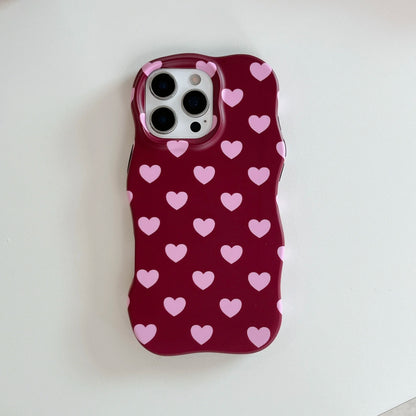 【ウェーブフレーム】マットラバー ポップハート スマホケース｜iPhone対応 #250804