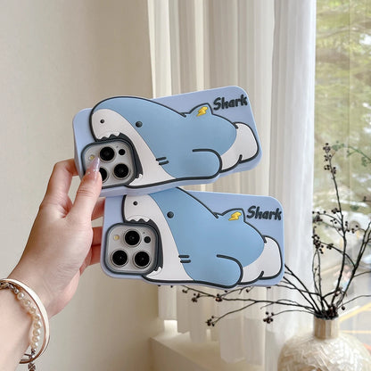 【アニマルシリーズ】かわいいサメデザイン 3D 立体スマホケース｜iPhone対応 #250904