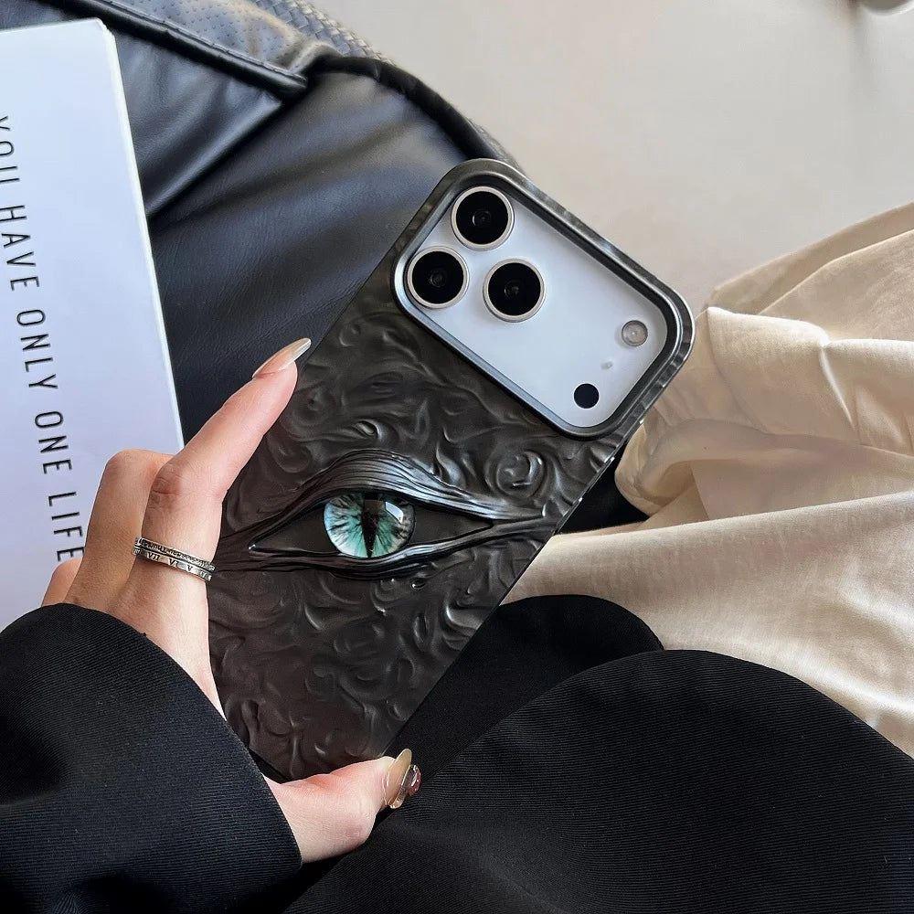 【ミスティックアイ】マーブルメタル × アイモチーフ スマホケース｜iPhone対応 #240809