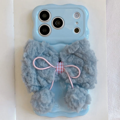 もこもこリボン パステルカラー iPhoneケース #240505