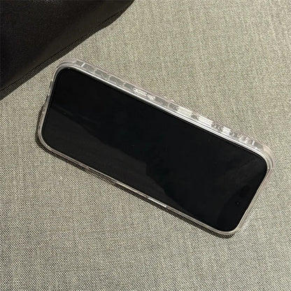 【リボンパールグリップ】ガーリ ピンクハート ケース｜iPhone対応 #250724