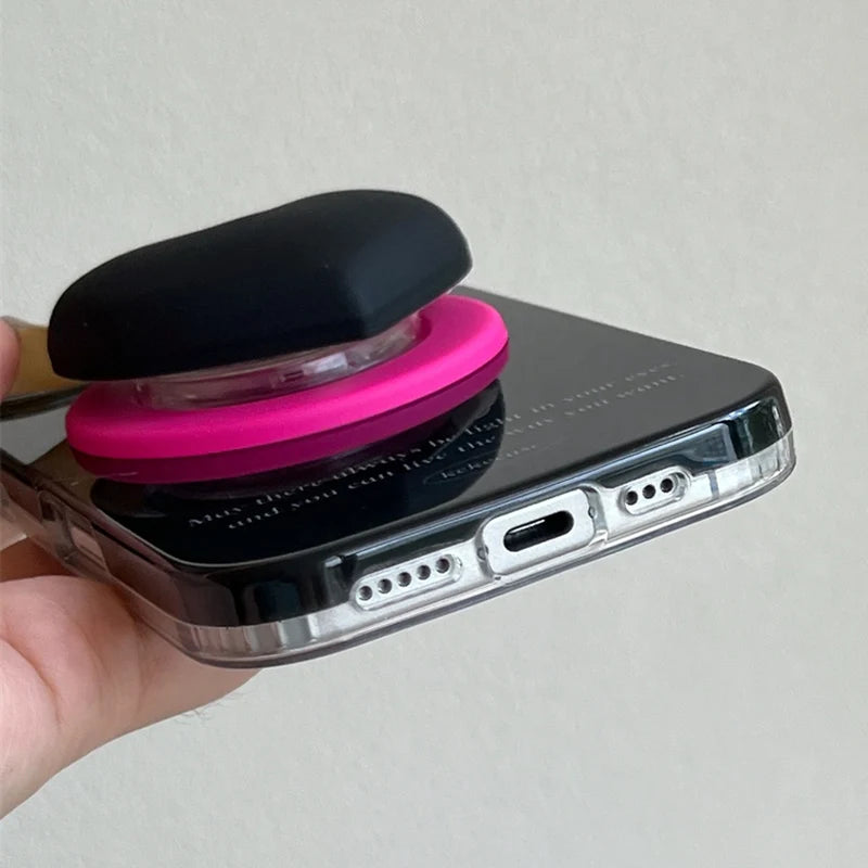 【Magsafe対応】立体 3D ハートグリップ ビビット バイカラー スマホケース｜iPhone対応 #250131