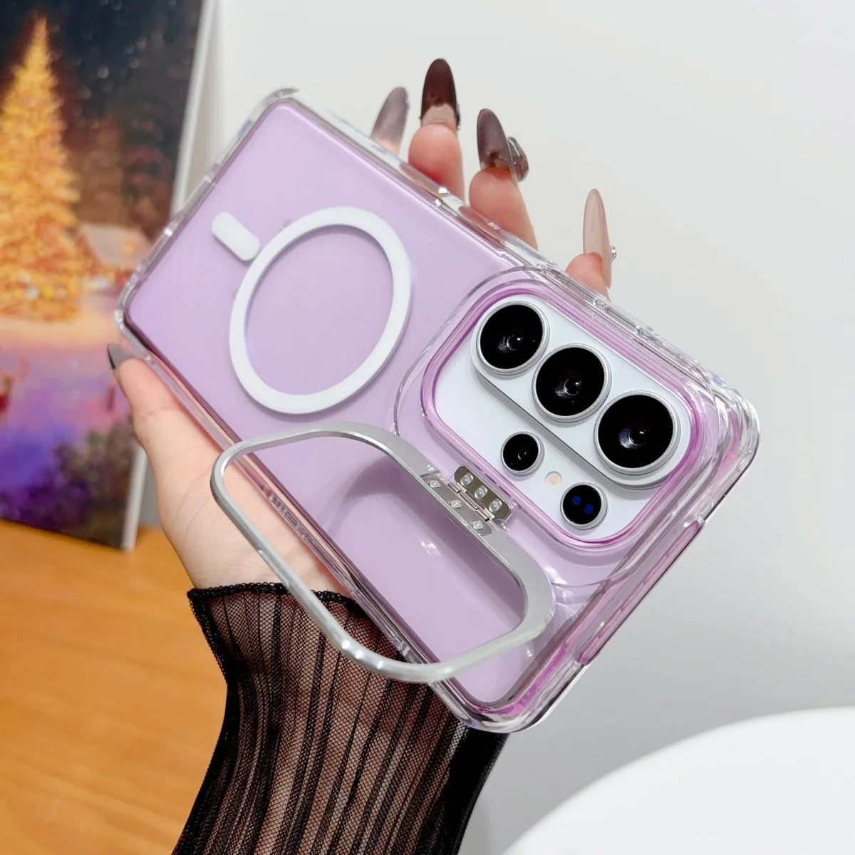 【Galaxy対応】マグネット内蔵クリアケース パステルカラー・大人かわいい・シンプル スマホケース #261092