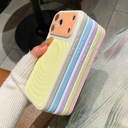 ウェーブパステル iPhoneケース｜Magsafe対応・うねうねバイカラーデザイン #261024