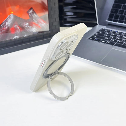 レザー調 リング付き iPhoneケース｜スタンド対応・マット仕上げ #260103