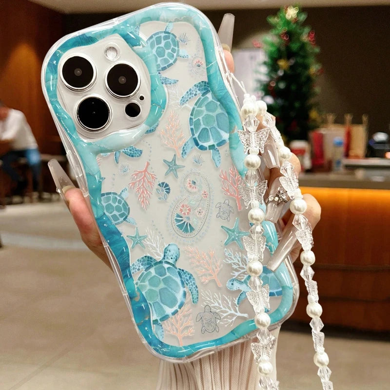 オーシャンタートル iPhoneケース｜クリアブルー・海モチーフ・韓国サマー #230920