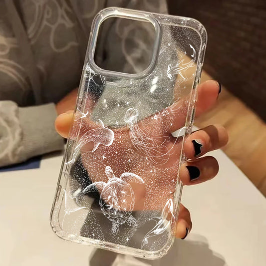 海の生き物 クリア 透け感デザイン iPhoneケース｜シンプル・ナチュラル #260091