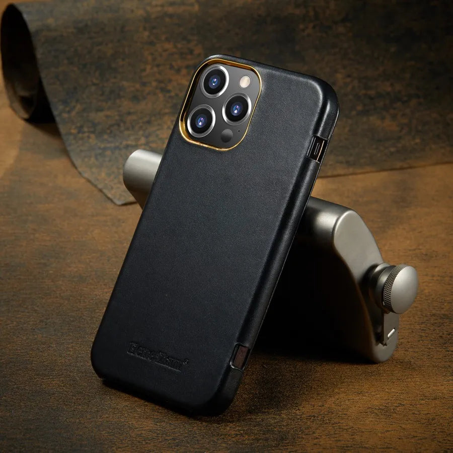 【ブックスタイル】シンプルレザー 手帳型 iPhoneケース #240209