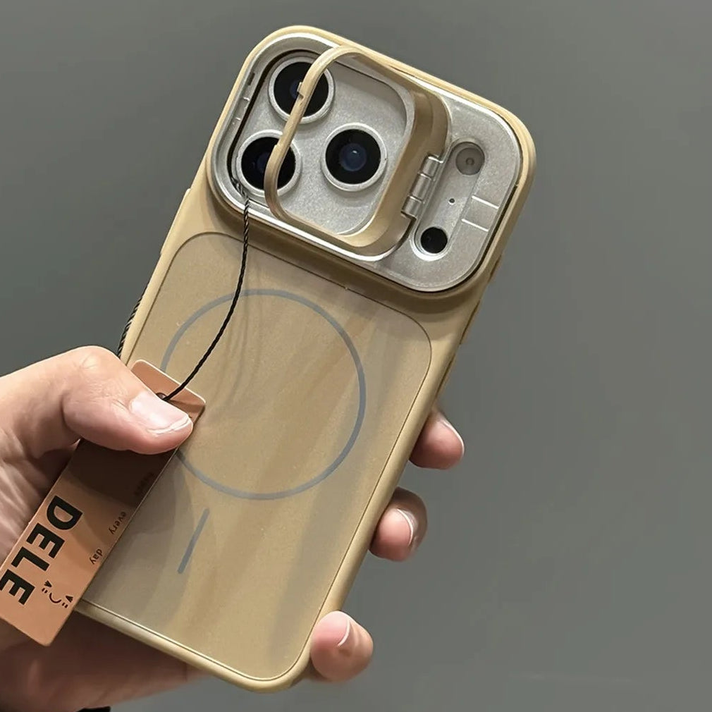 開閉レンズスタンド Magnet内蔵 iPhoneケース｜カメラ保護・シンプル マットデザイン #230718