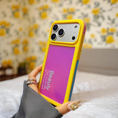 【ネオン メタリック カラー】ラバーフレーム スマホケース｜iPhone対応 #250128