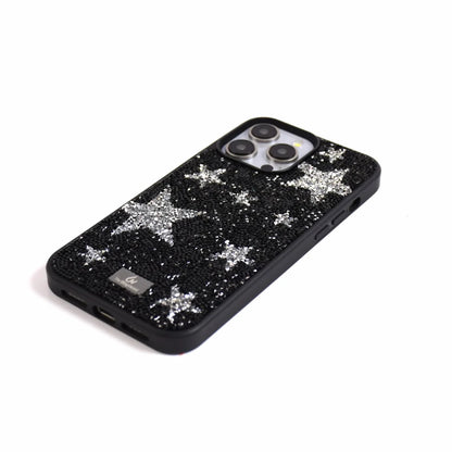 【キラキラビジューシリーズ】オールラインストーン スターモチーフ 星柄 グリッター デコ スマホケース｜iPhone対応 #260116