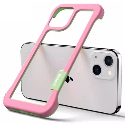 【カラフルバイカラー】クリアフレームスマホケース｜iPhone対応 #250805