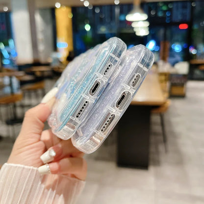 グリッター バタフライ クリア iPhoneケース｜ラメ入り・ソフトTPU #240227