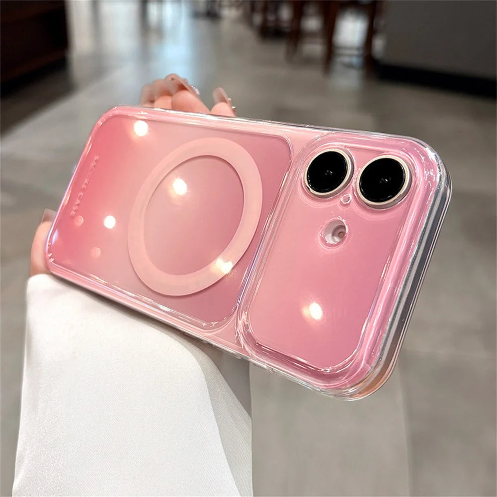 グラデーション ジェリーカラー ストラップ付き Magnet内蔵 iPhoneケース｜クリア・爽やか #260037