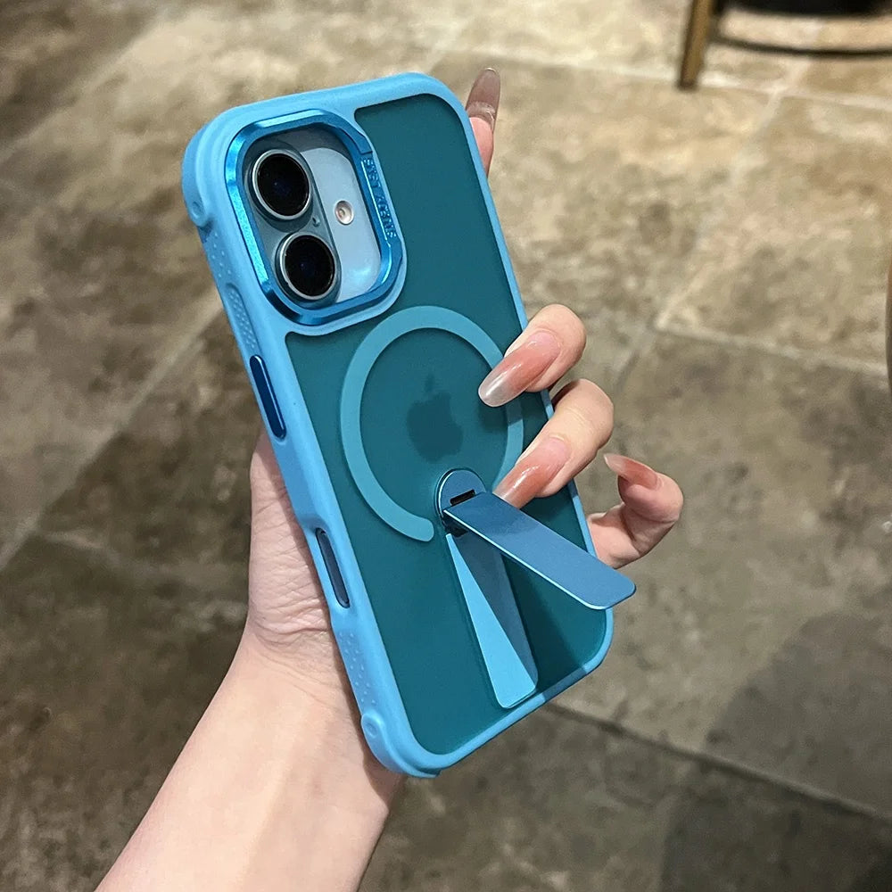 マットカラー スタンド付き Magnet内蔵 iPhoneケース｜耐衝撃・くすみカラー #261267　