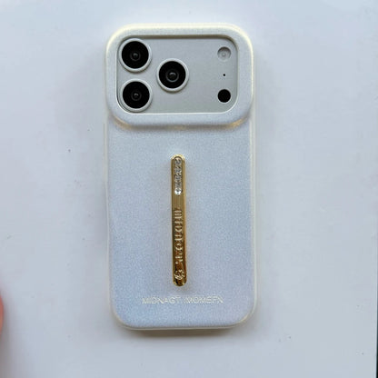 ビジューライン スリムグリップ iPhoneケース｜レザー調・高級感デザイン #231225